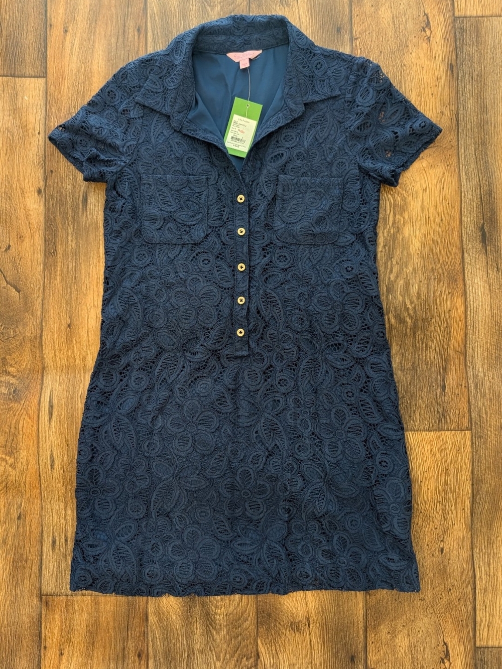 Lilly Pulitzer Nelle Dress High Tide Floral Lace Navy Size 2 NWT